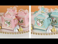 Blue Tea Time Whimsy Teapot Favor Box (Set of 24)