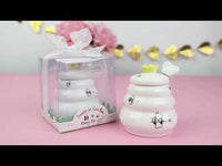 Sweet as Can Bee Ceramic Honey Pot with Wooden Dipper - Large