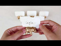 Gold Lucky Elephant Place Card Holder (Set of 6)