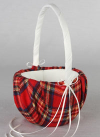 Thumbnail for Aspen Plaid Flower Girl Basket (Multiple Colors Available) - Main Image | My Wedding Favors