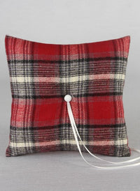 Thumbnail for Aspen Plaid Ring Pillow (Multiple Colors Available) - Alternate Image 4 | My Wedding Favors