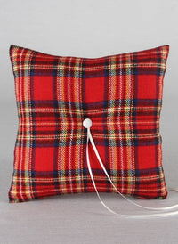 Thumbnail for Aspen Plaid Ring Pillow (Multiple Colors Available) - Main Image | My Wedding Favors