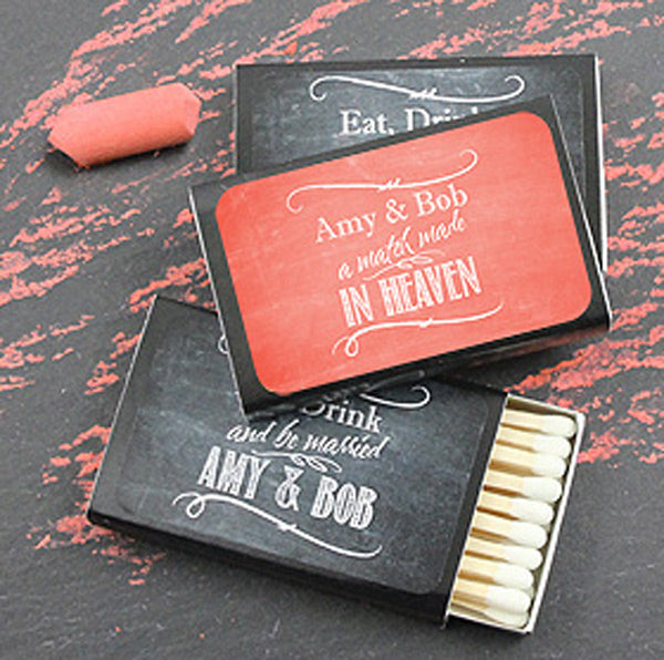 Personalized Silhouette Collection Black Matchboxes (Set of 50) - Alternate Image 3 | My Wedding Favors