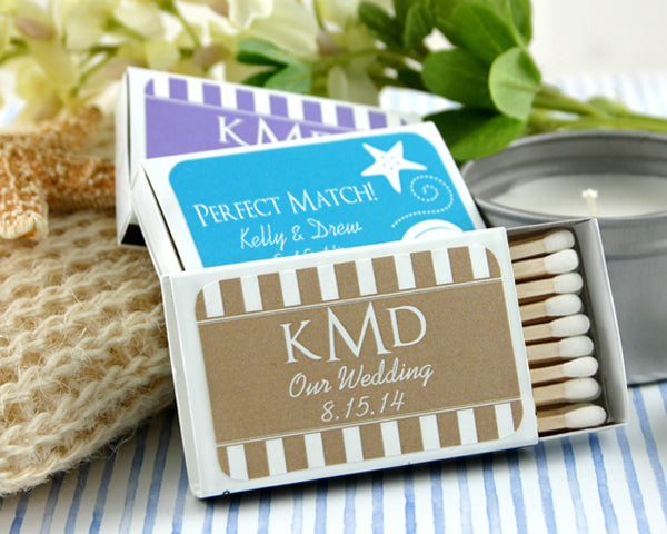 Personalized Silhouette Collection White Matchboxes (Set of 50) - Alternate Image 2 | My Wedding Favors