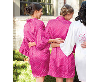 Thumbnail for Fuchsia Satin Bridesmaids Robe (Personalization Available)