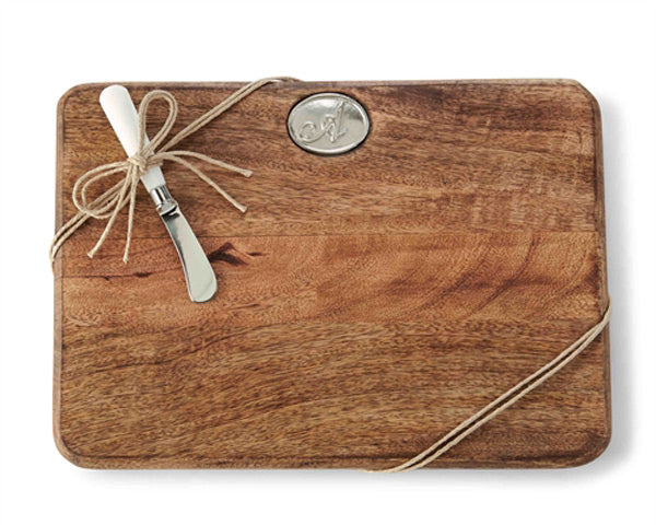 Initial Monogram Cutting Board and Spreader Set