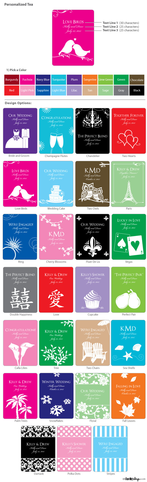 Personalized Tea Drink Mix Favors (Many Designs Available) | My Wedding ...