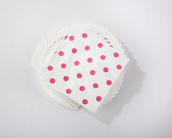 Hot Pink Polka Dot 10" Beverage Napkins (16 Count)