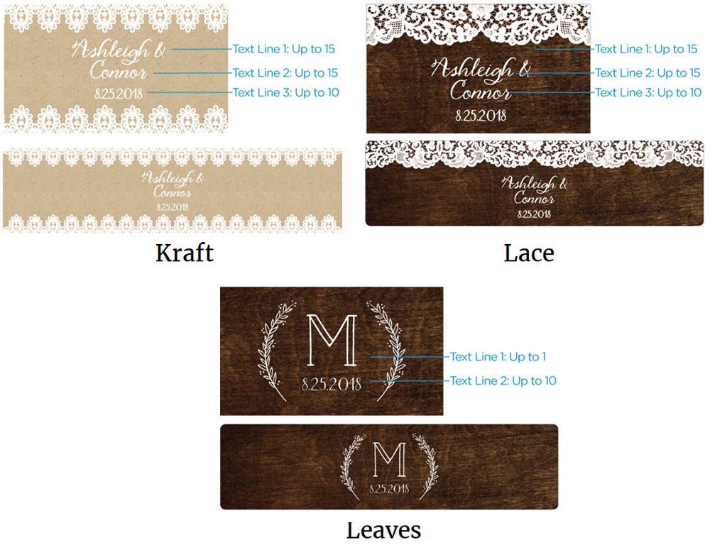Personalized Water Bottle Labels - Rustic Charm Wedding - Famous Favors