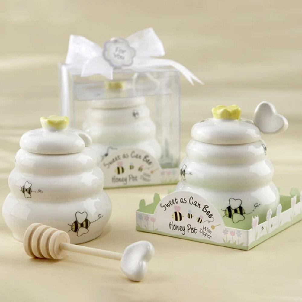Sweet as Can Bee Honey Pot with Wooden Dipper - Small
