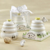 Sweet as Can Bee Honey Pot with Wooden Dipper - Small