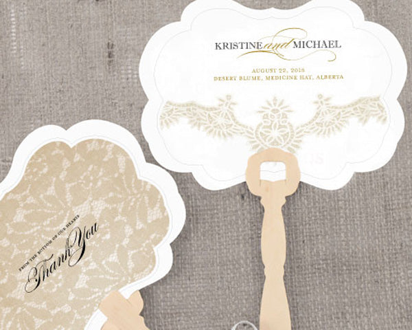 Vintage Lace Hand Fan (Variety of Colors Available) - Main Image | My Wedding Favors