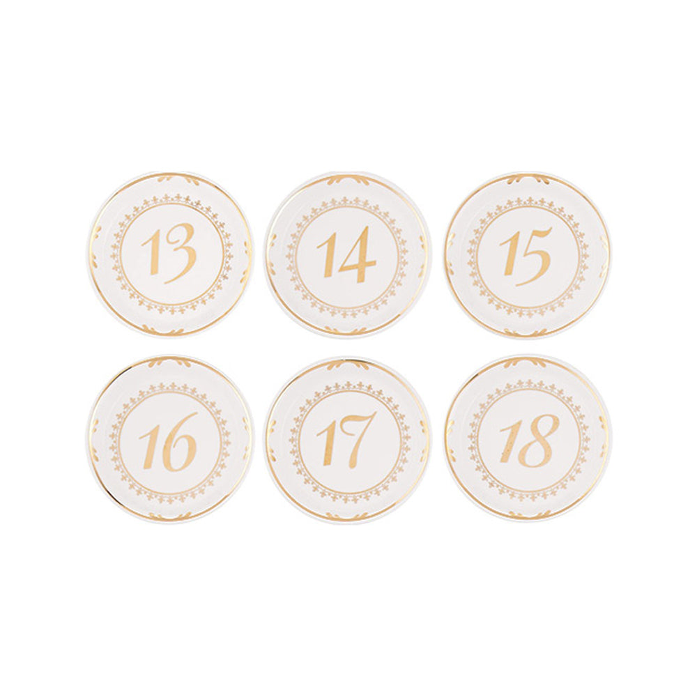 Tea Time Vintage Plate Table Numbers (13-18) - Alternate Image 2 | My Wedding Favors