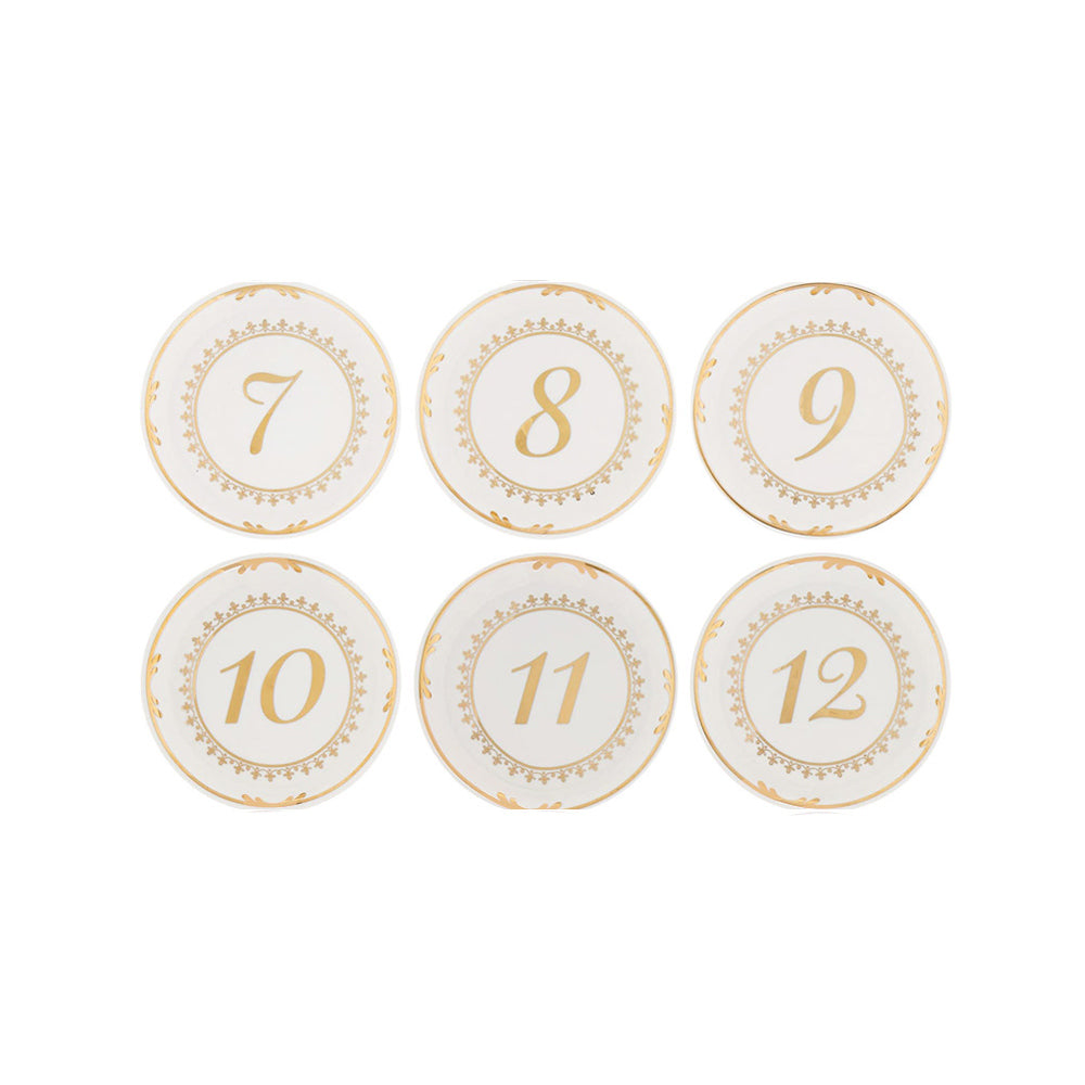 Tea Time Vintage Plate Table Numbers (7-12) - Alternate Image 2 | My Wedding Favors