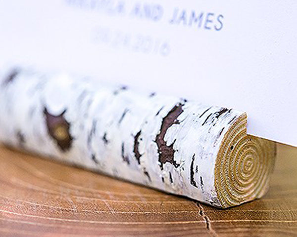 Faux Birch Log Place Card Holder (Set of 6) - Main Image | My Wedding Favors