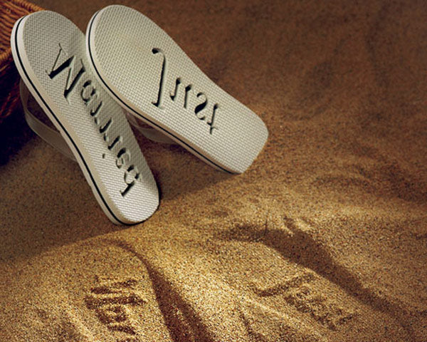 Just Married White Honeymoon Flip Flops For Her